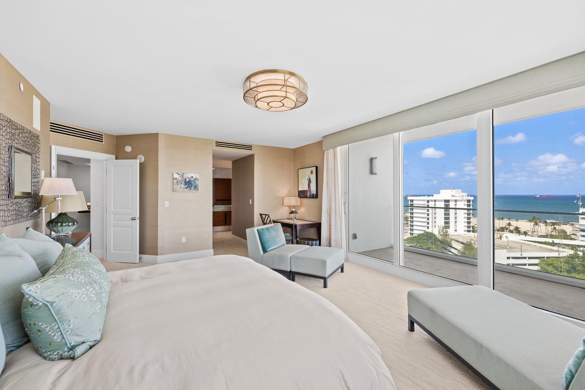 3055 Harbor Drive, #1403, Fort Lauderdale, FL 33316 Room featuring full-height sliding glass doors opening to a balcony