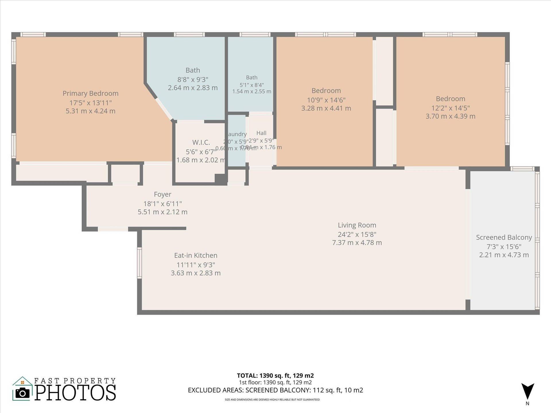 605 OAKS Drive, #810, Pompano Beach, FL 33069 01-Floor Plan