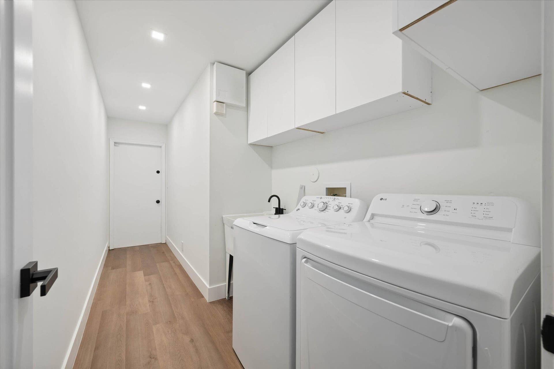 Laundry room leads to garage