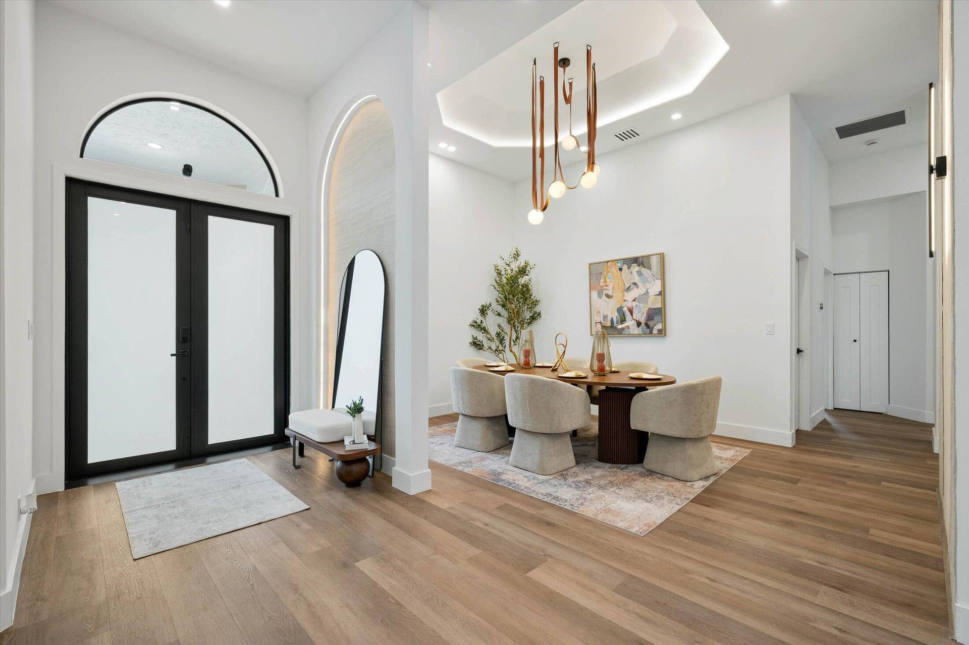 Dining Room to the side of foyer entrance