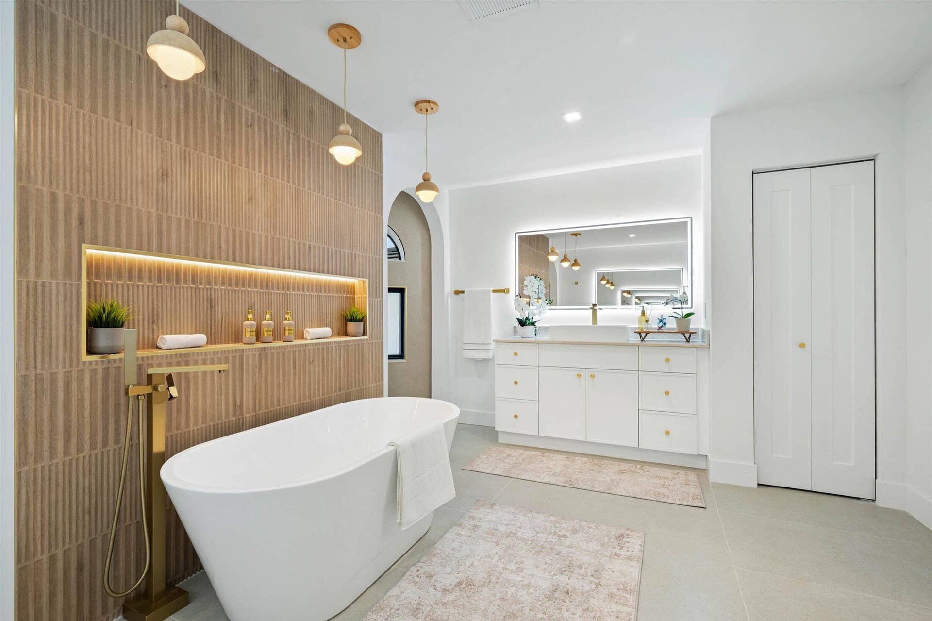 Spa-like Renovated Primary bathroom with linen closet