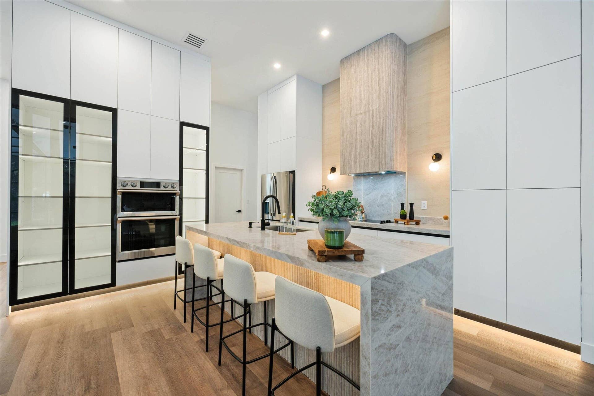 And now, the kitchen! Lots of cabinet space with floor to ceiling cabinets
