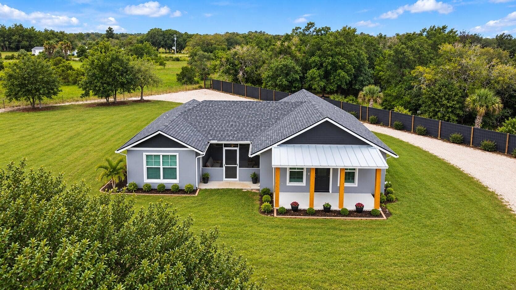 20806 NW 274th Street, Okeechobee, FL 34972 Modern Home with Screened Porch and Lush