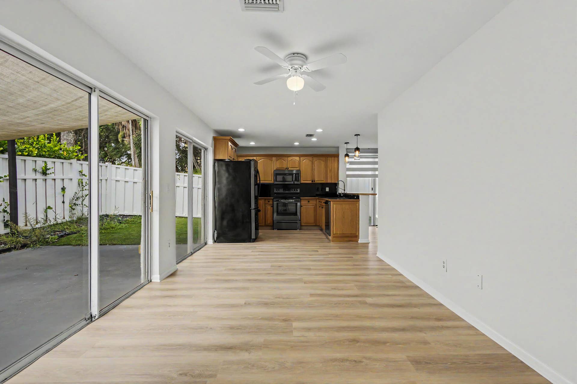 Family room and kitchen