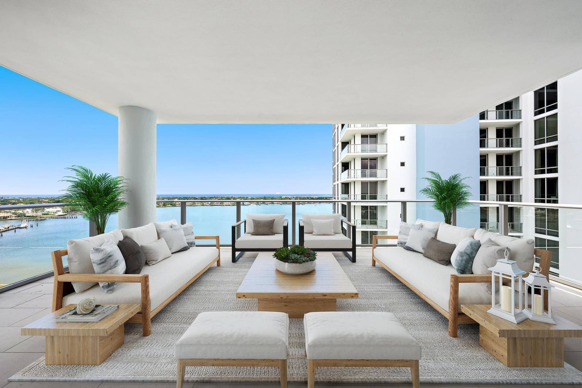 1 Water Club Way, #1604, North Palm Beach, FL 33408 Virtually Staged Balcony