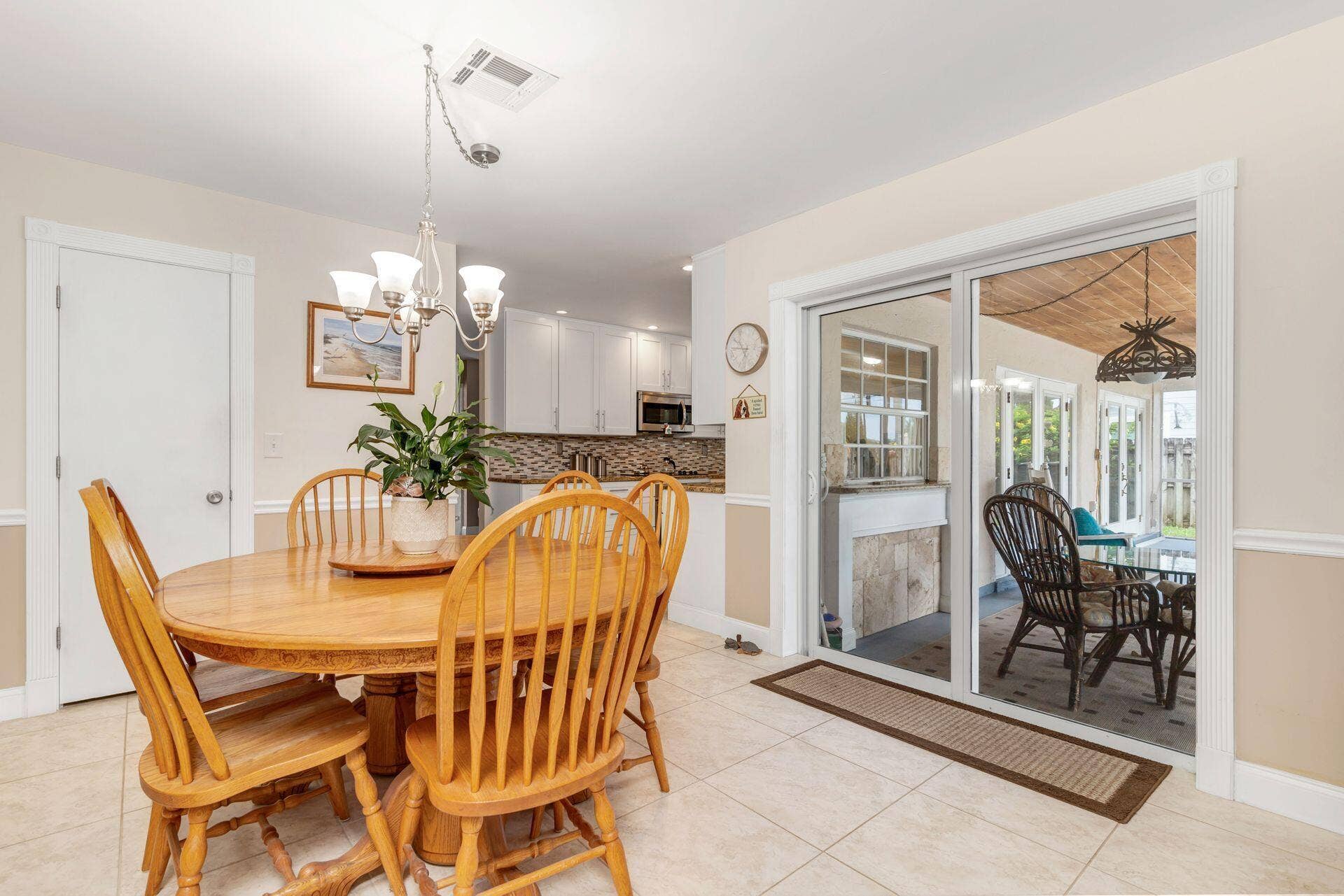 Family room is being used as dining room