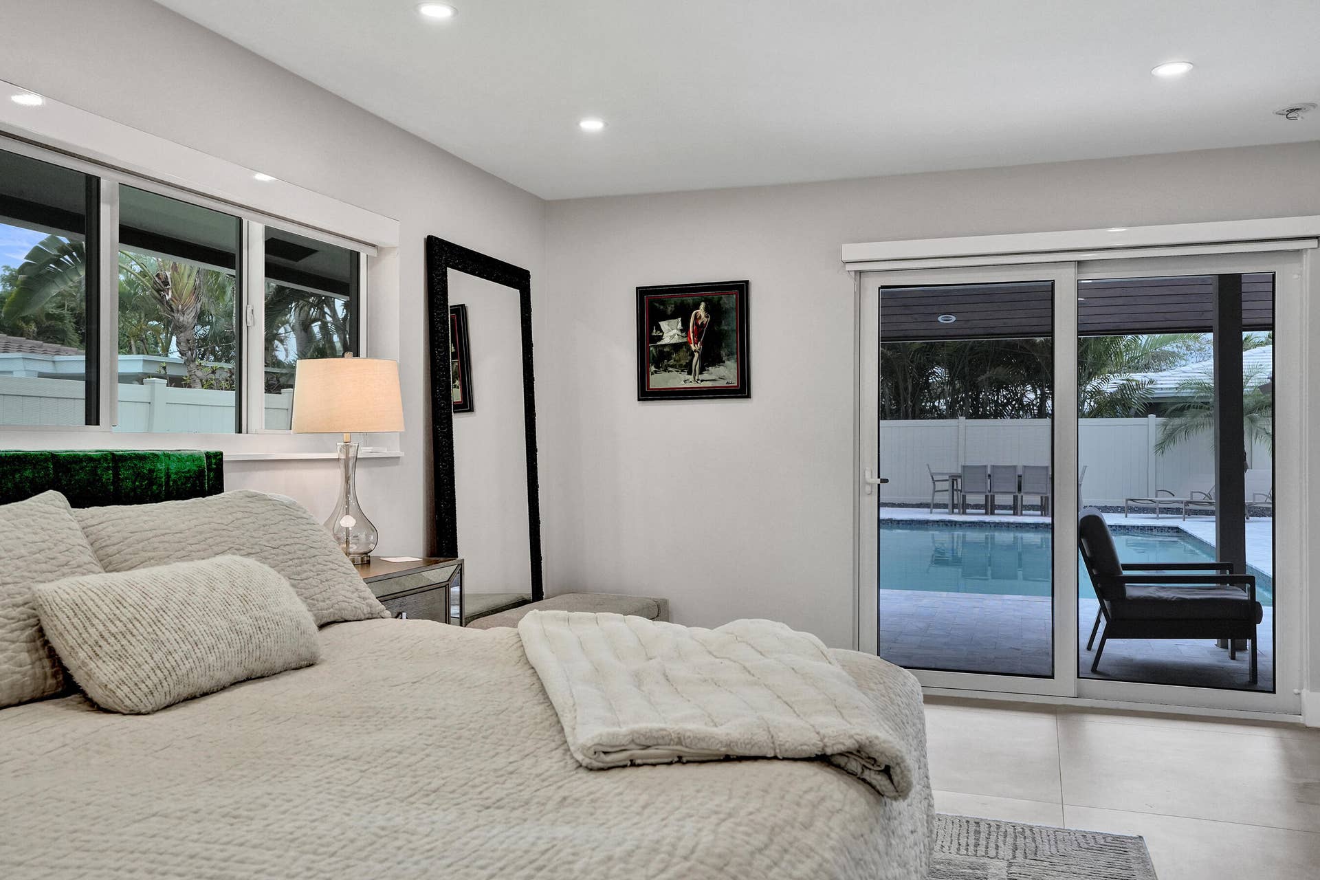3608 NE 24TH Avenue, Fort Lauderdale, FL 33308 Master bedroom with views of pool
