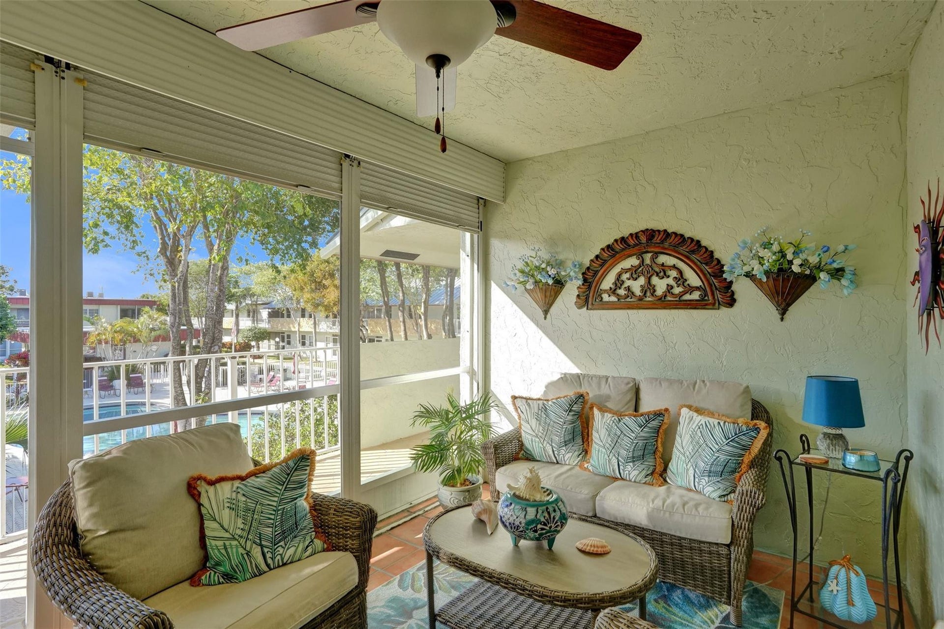 Spacious screened Lanai with beautiful pool views.