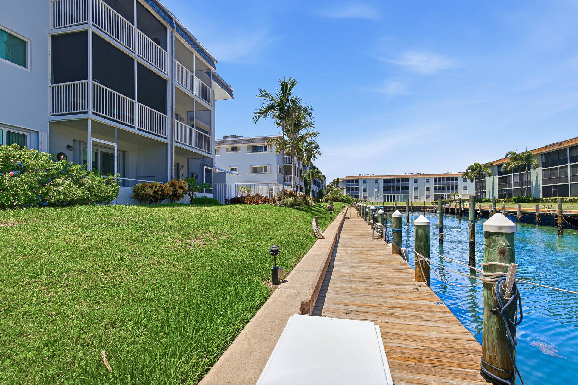 111 Doolen Court, #110, North Palm Beach, FL 33408 Canal View from outside patio