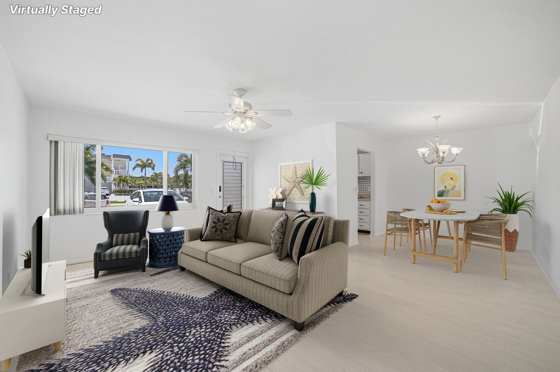 111 Doolen Court, #110, North Palm Beach, FL 33408 Virtually Staged Living & Dining Area