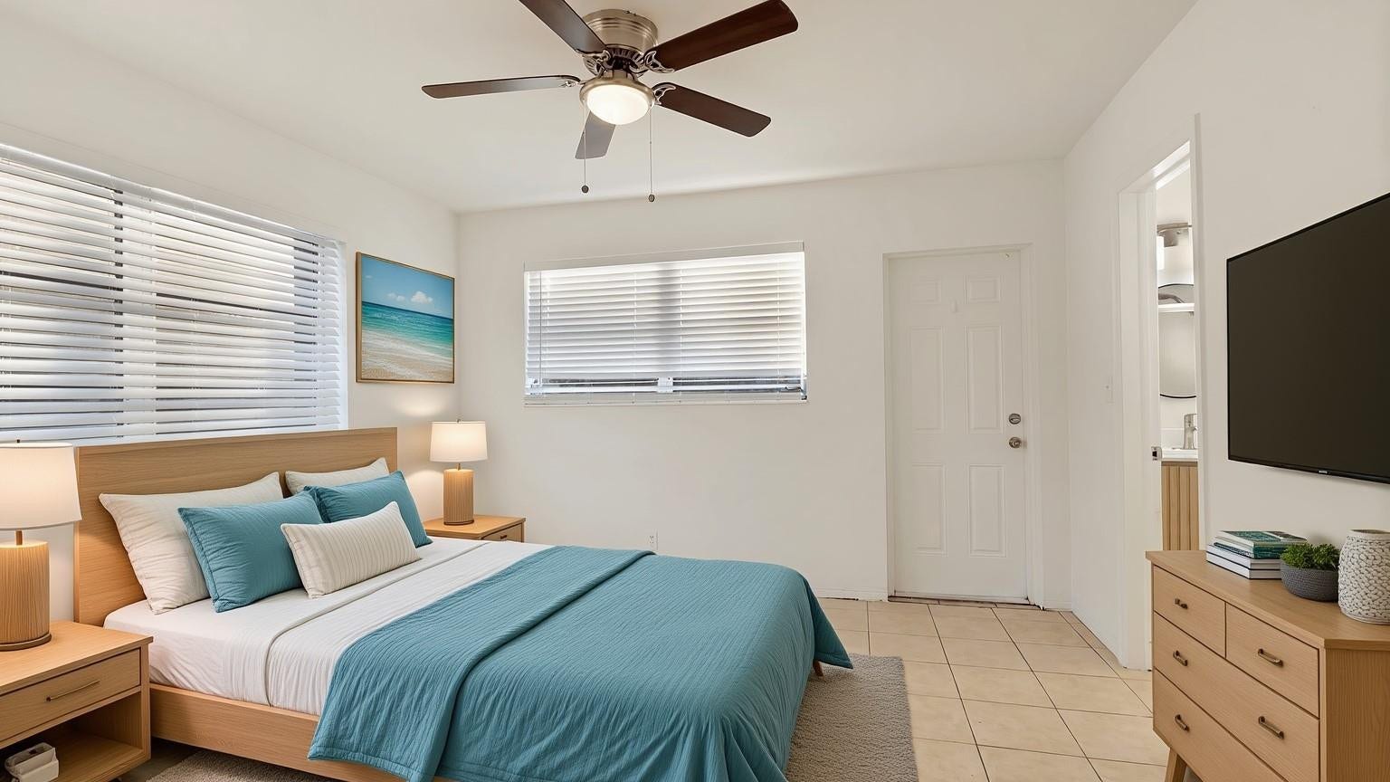 709 SE 15TH Street, #1, Fort Lauderdale, Fort Lauderdale, FL 33316 Virtually Staged - Large primary spacious for king bed