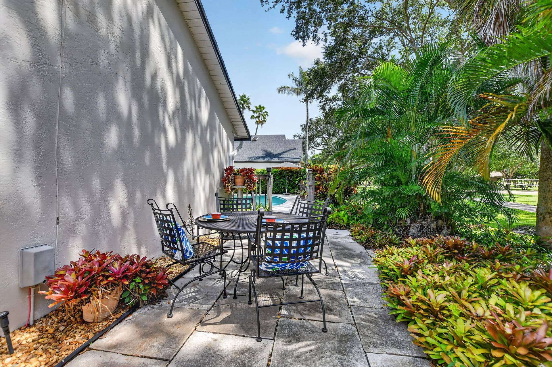 Maintenance free backyard.