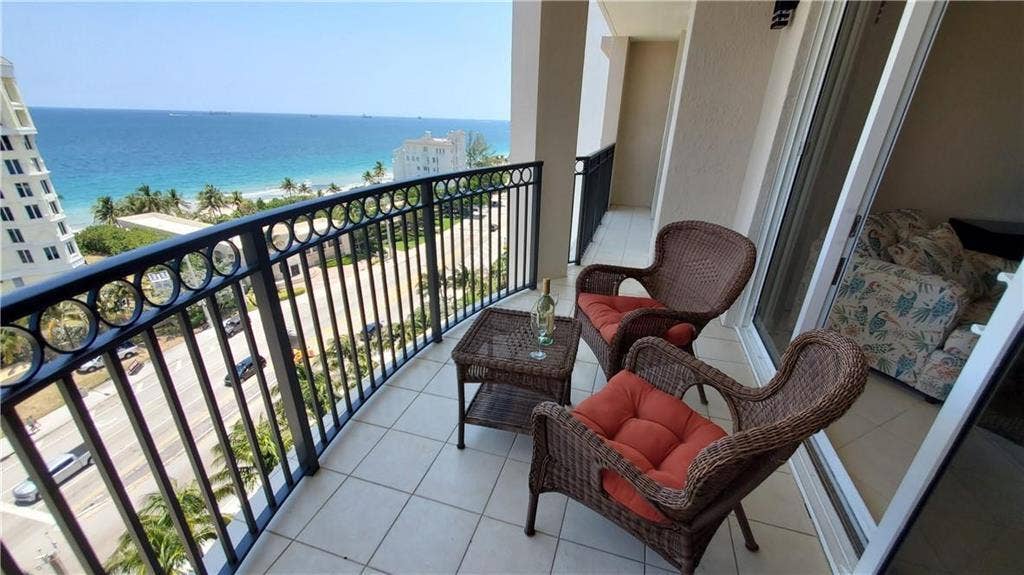 2001 N OCEAN Boulevard, #1106, Fort Lauderdale, FL 33305 Large balcony ...