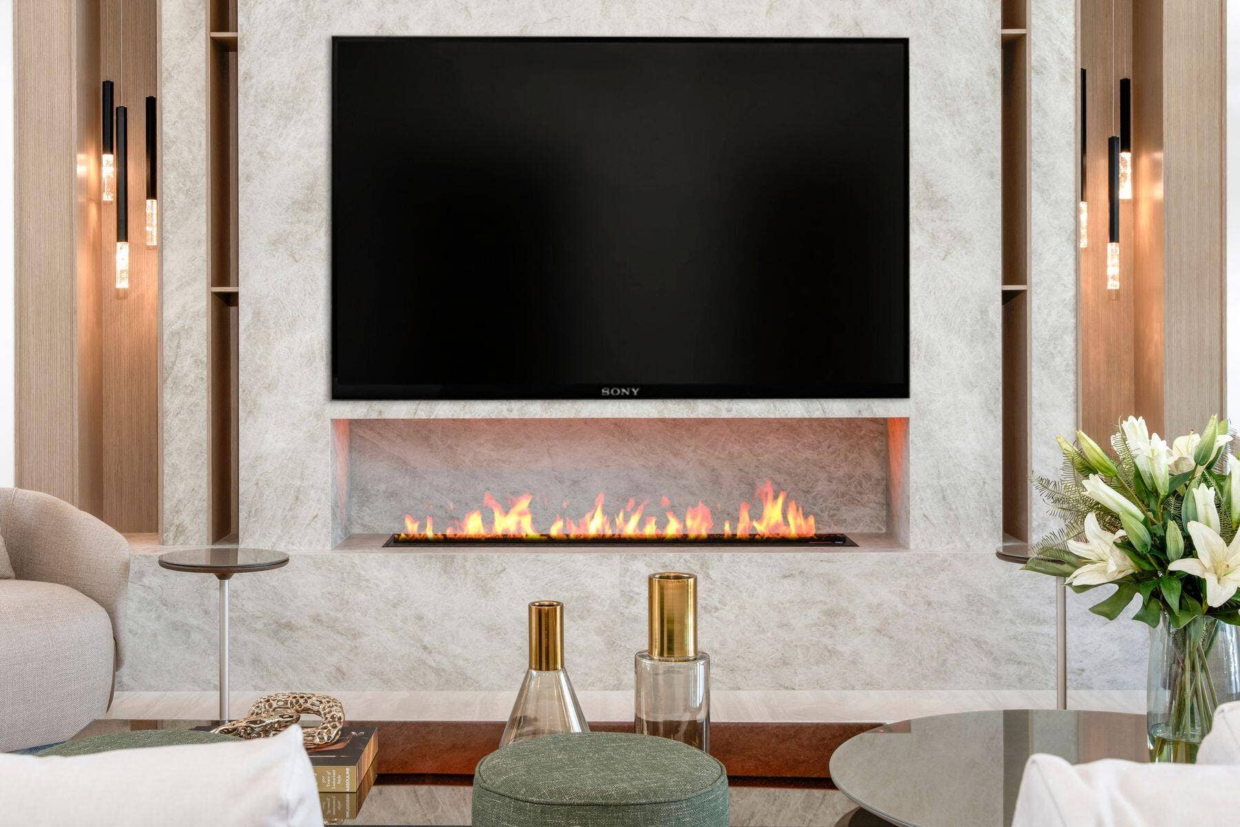 Stone & ALPI Wall | Vapor Fireplace