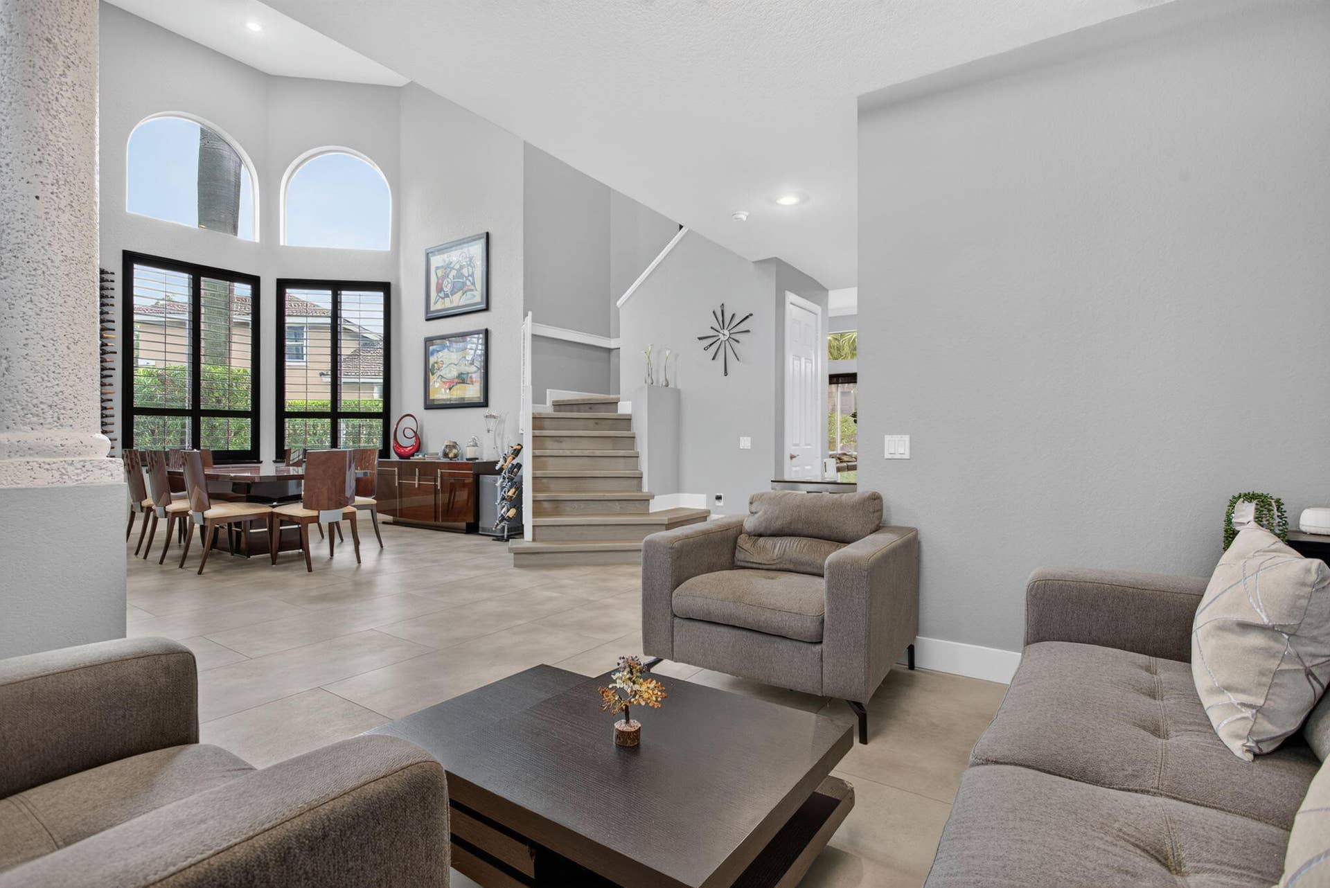 577 NW 120TH Drive, Coral Springs, FL 33071 Living room with plantation shutters