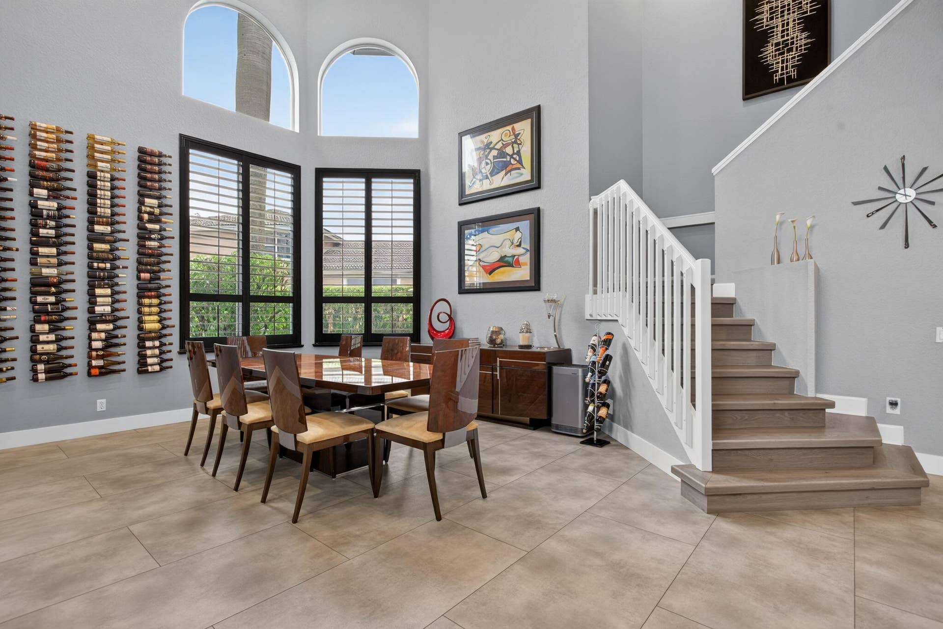577 NW 120TH Drive, Coral Springs, FL 33071 Spacious dining room with plantation shutters and volume ceilings