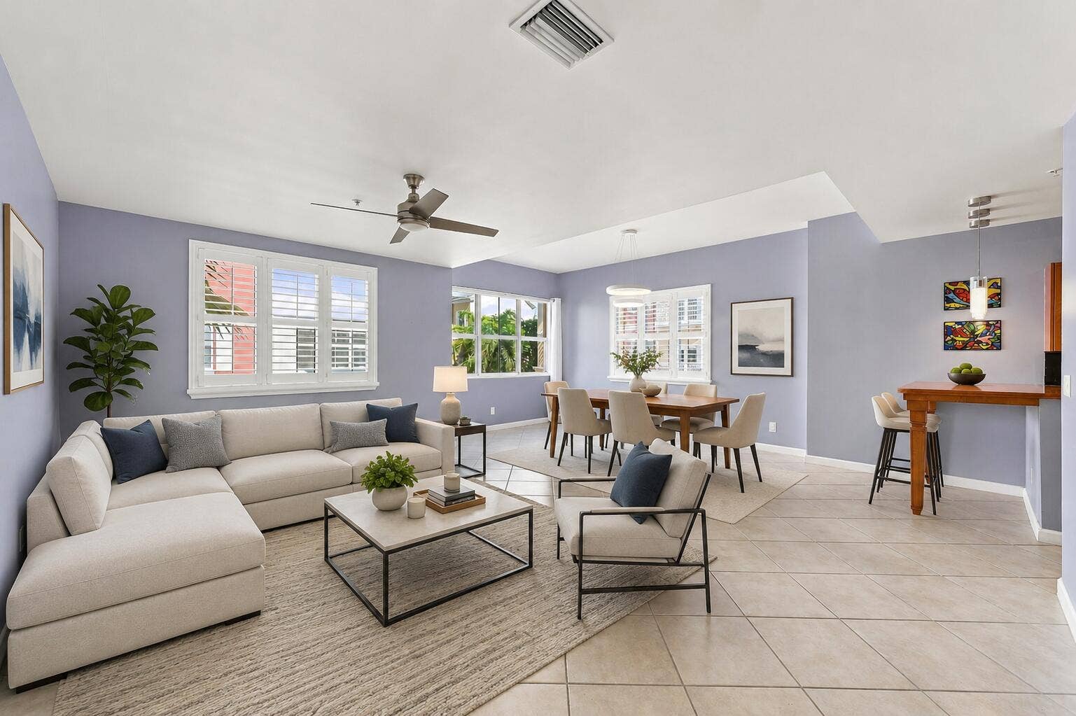 2332 Vintage Drive, Lighthouse Point, FL 33064 Staged Great Room