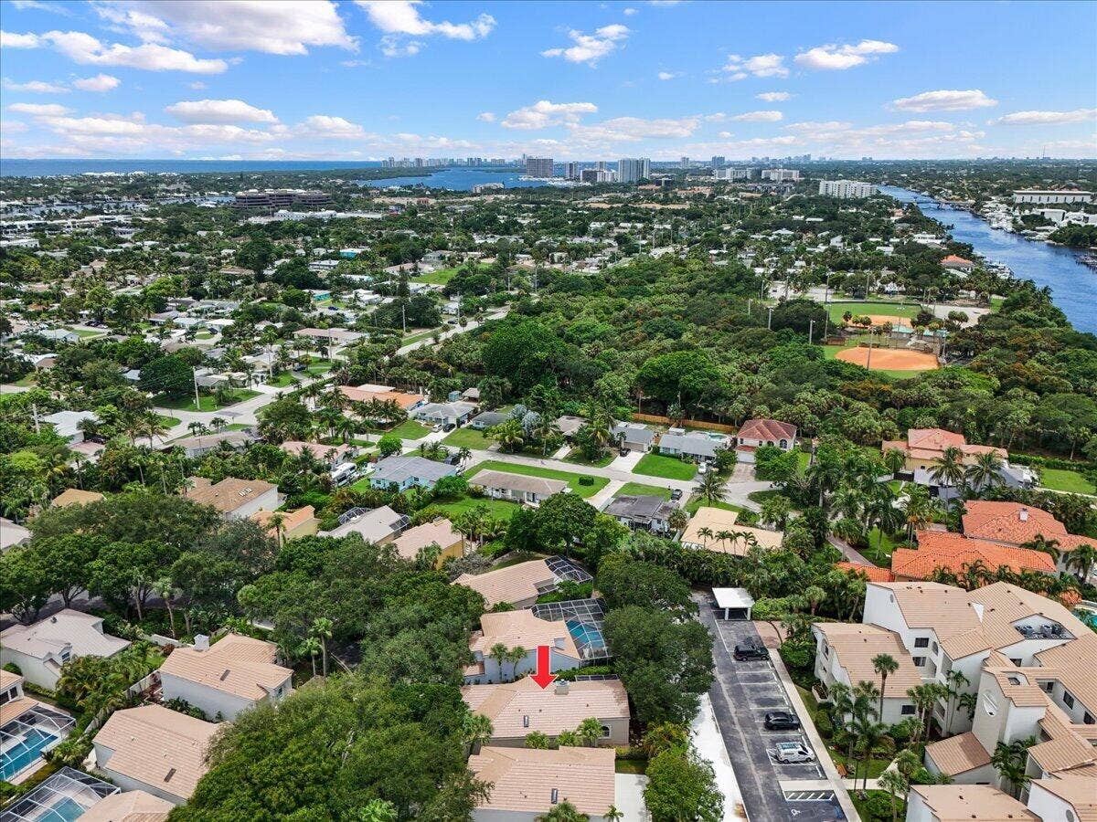Aerial facing South