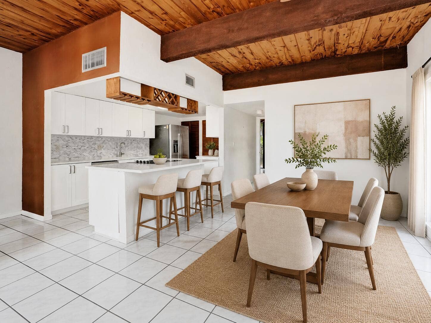 Dining room, virtually staged