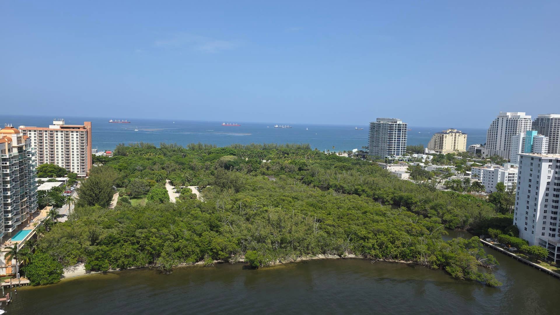 936 Intracoastal Drive, #5B, Fort Lauderdale, FL 33304 rooftop view Bonnet House preserve