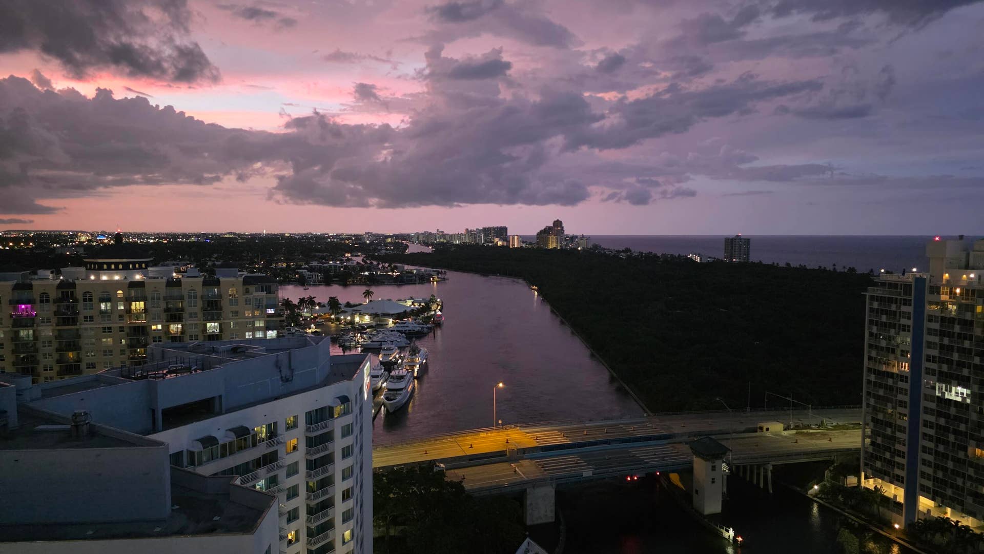 936 Intracoastal Drive, #5B, Fort Lauderdale, FL 33304 dusk views up the intracoastal