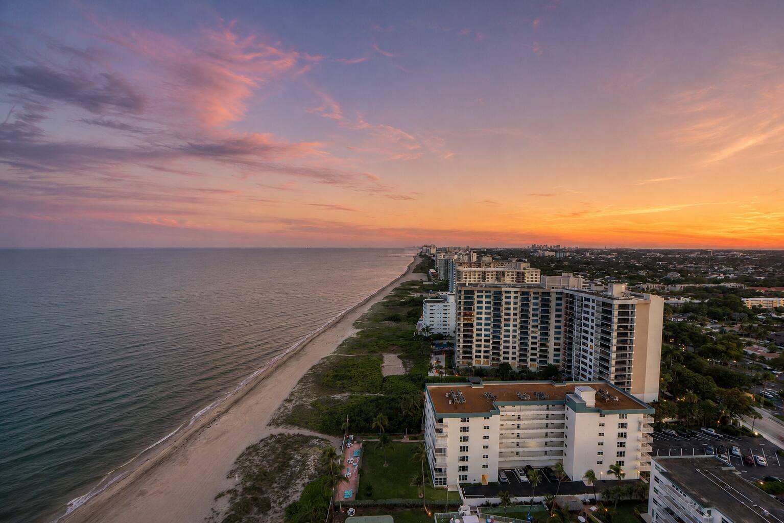 1700 S OCEAN Boulevard, #PH B-D, Lauderdale By The Sea, FL 33062 Breathtaking burnt orange sunset views looking all the way down the coast to Miami