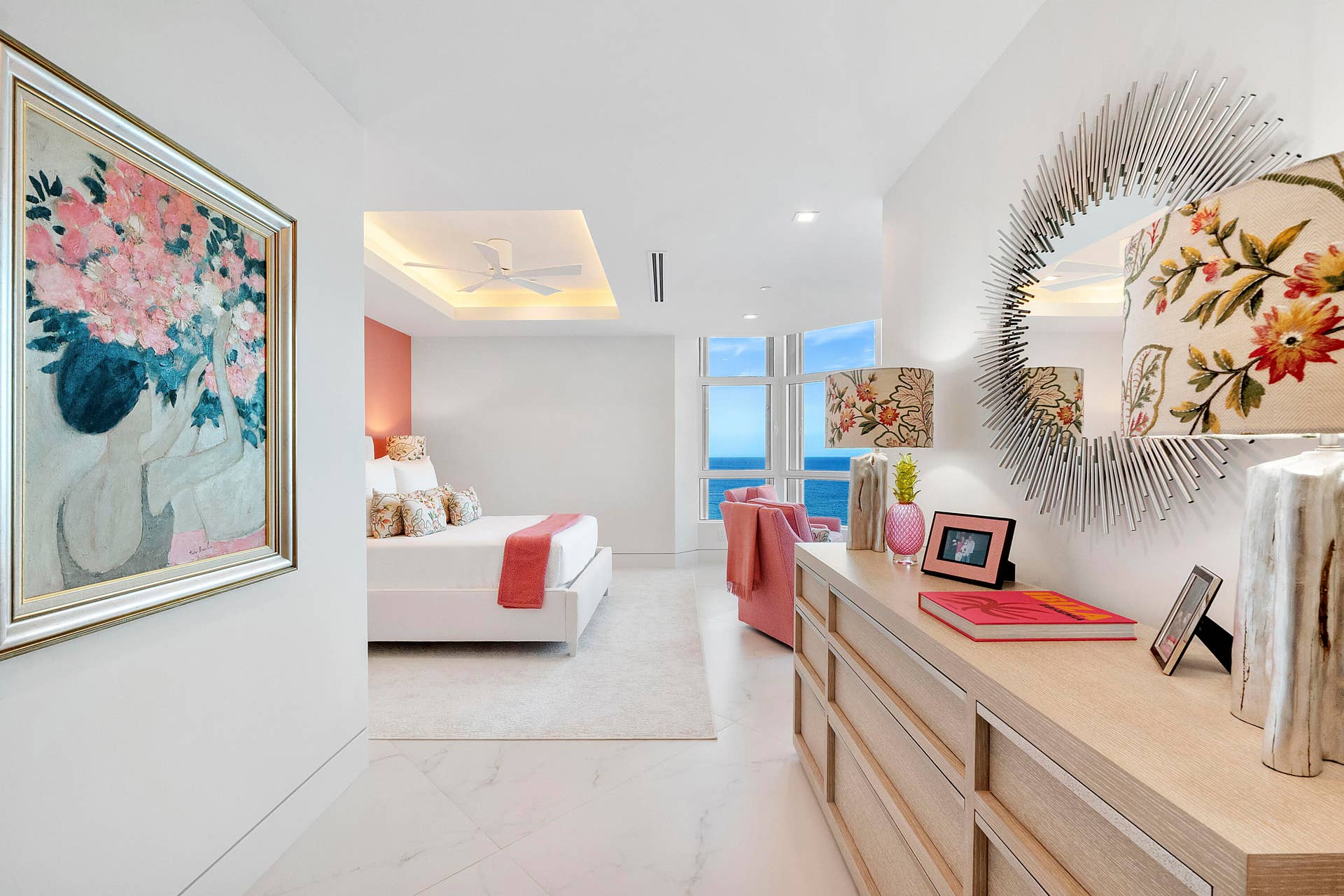 1700 S OCEAN Boulevard, #PH B-D, Lauderdale By The Sea, FL 33062 Discover your own private sanctuary in The Rosewood guest suite, a spectacular bay-window retreat nestled at the very front of the penthouse. Surrounded by breathtaking ocean vistas, this serene sitting room invites you to watch the sunrise, read a favorite book, or simply lose yourself as endless miles of sparkling blue waters and pristine sandy beaches unfold before you all the way to the Miami skyline.