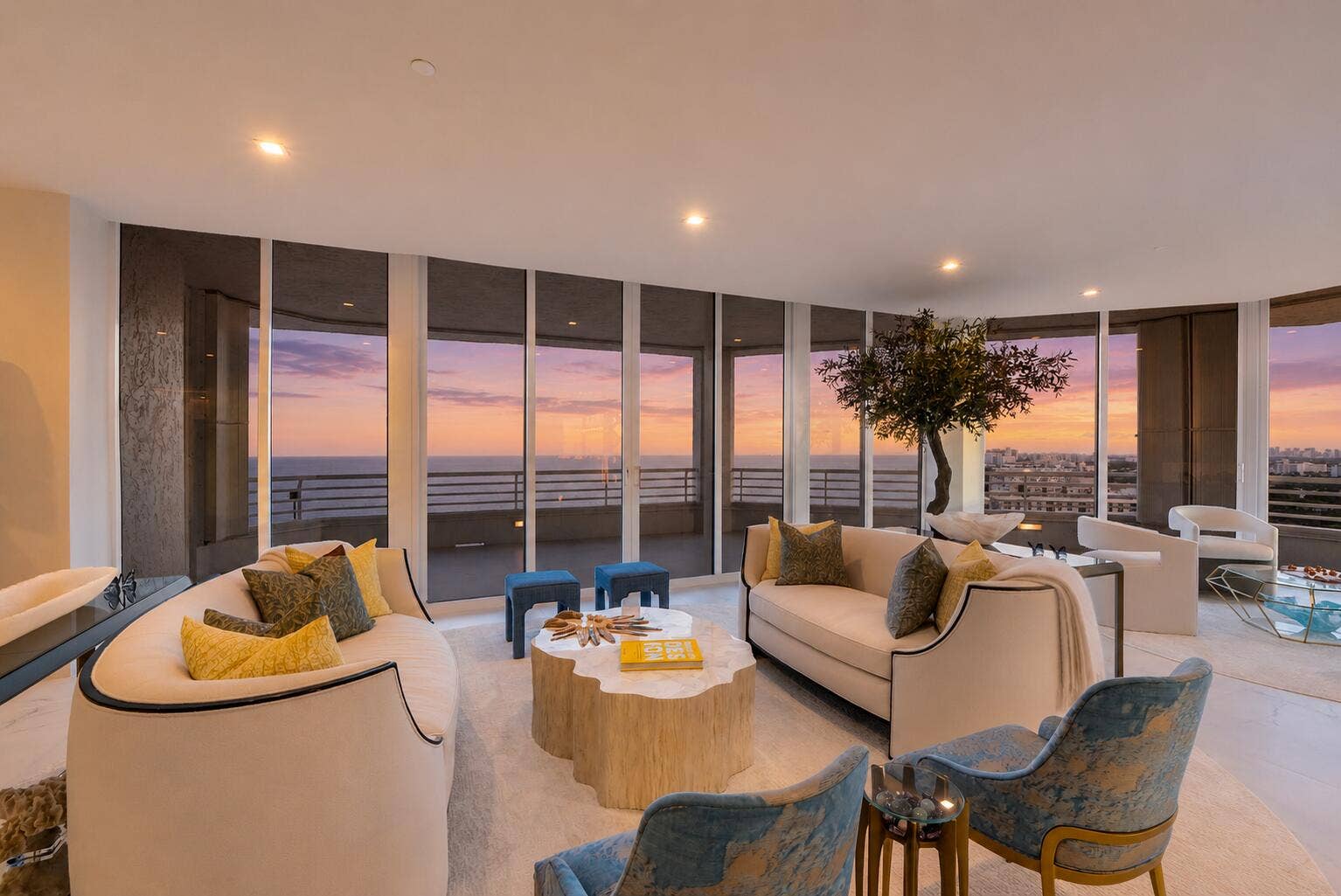 1700 S OCEAN Boulevard, #PH B-D, Lauderdale By The Sea, FL 33062 Walls of floor-to-ceiling glass blur the line between indoors and out, allowing breathtaking sunsets, shimmering waterways and the illuminated South Florida skyline to become part of the penthouse itself. Nearly every room opens to spectacular outdoor living, where expansive wraparound balconies provide a front-row seat to sunrise over the Atlantic and unforgettable sunsets over the Intracoastal and city skyline.