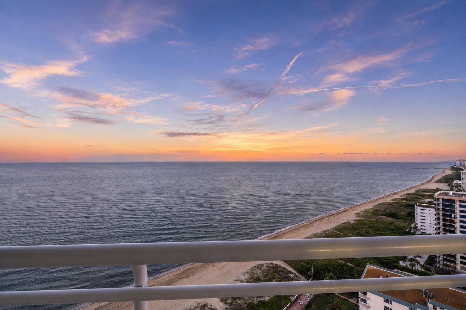 1700 S OCEAN Boulevard, #PH B-D, Lauderdale By The Sea, FL 33062 Burnt orange & Blush sunsets blend the experience of indoors and out, allowing breathtaking sunsets, shimmering waterways and the illuminated South Florida skyline to become part of the penthouse itself.