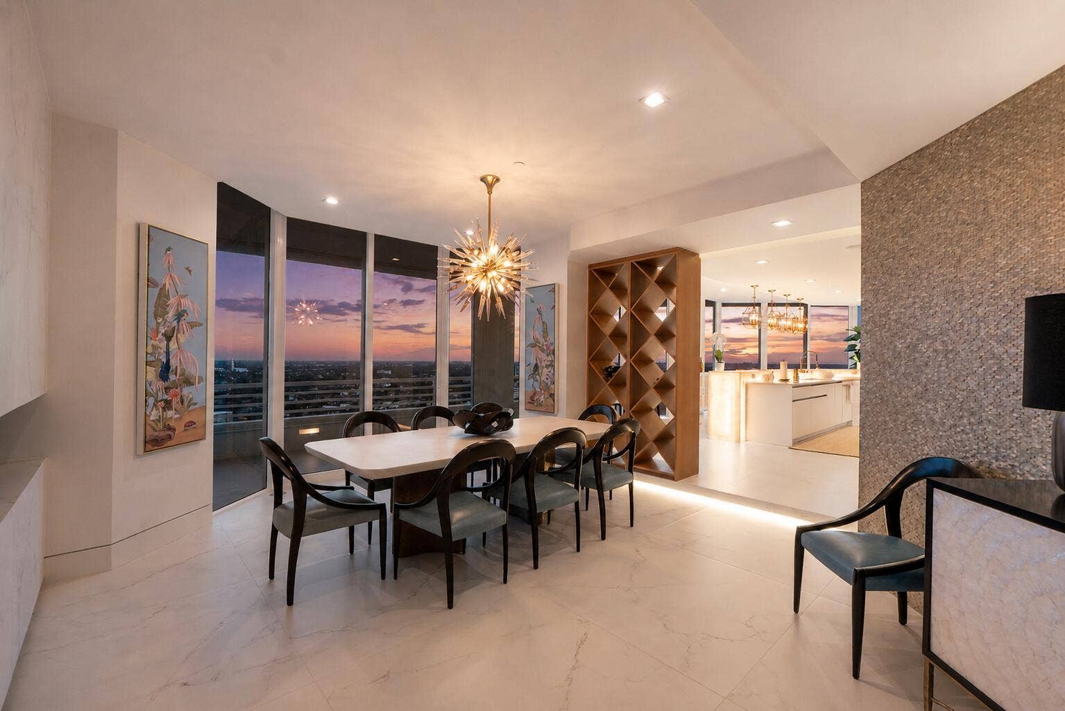 1700 S OCEAN Boulevard, #PH B-D, Lauderdale By The Sea, FL 33062 Enjoy an evening dinner with the sunset at your Formal dining table, Entertaining or a quiet romantic dessert,