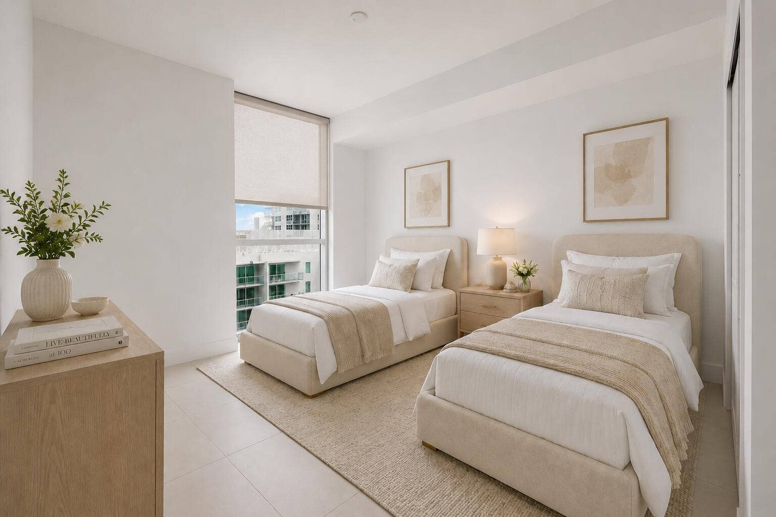 2nd bedroom is virtually staged, The rental is available with or without furniture, Furniture added will be at a negotiable price