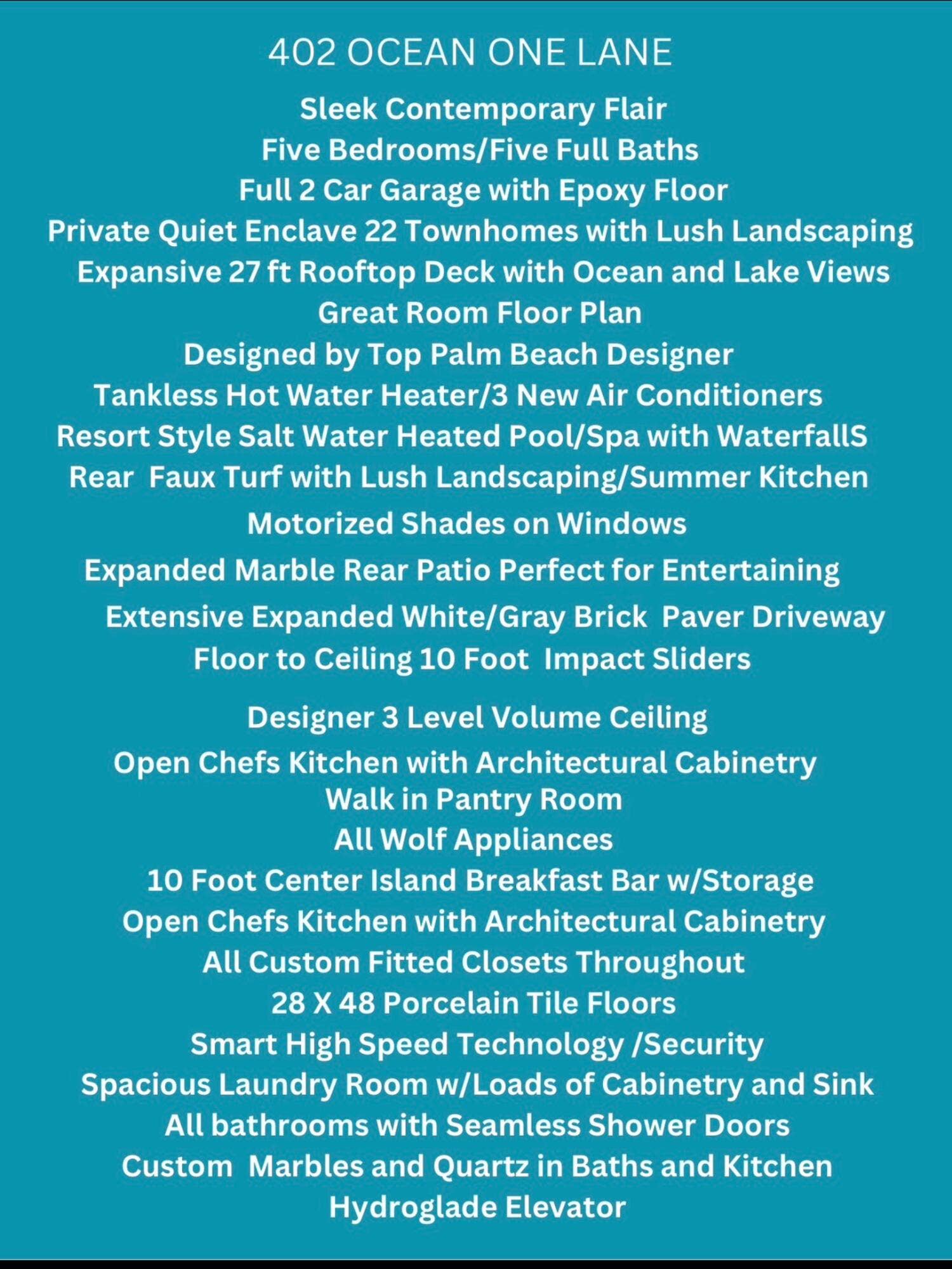 402 Ocean One Lane, Juno Beach, FL 33408 Features
