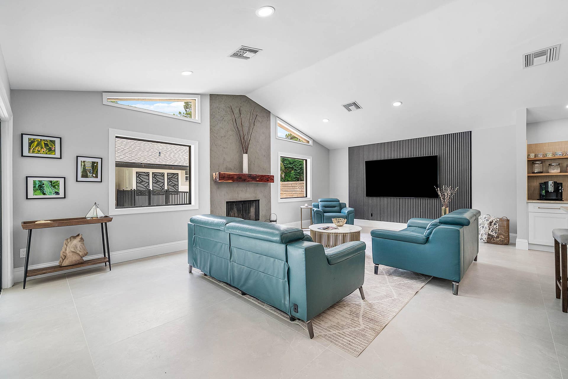 14829 STIRRUP Lane, Wellington, FL 33414 Family room & fireplace