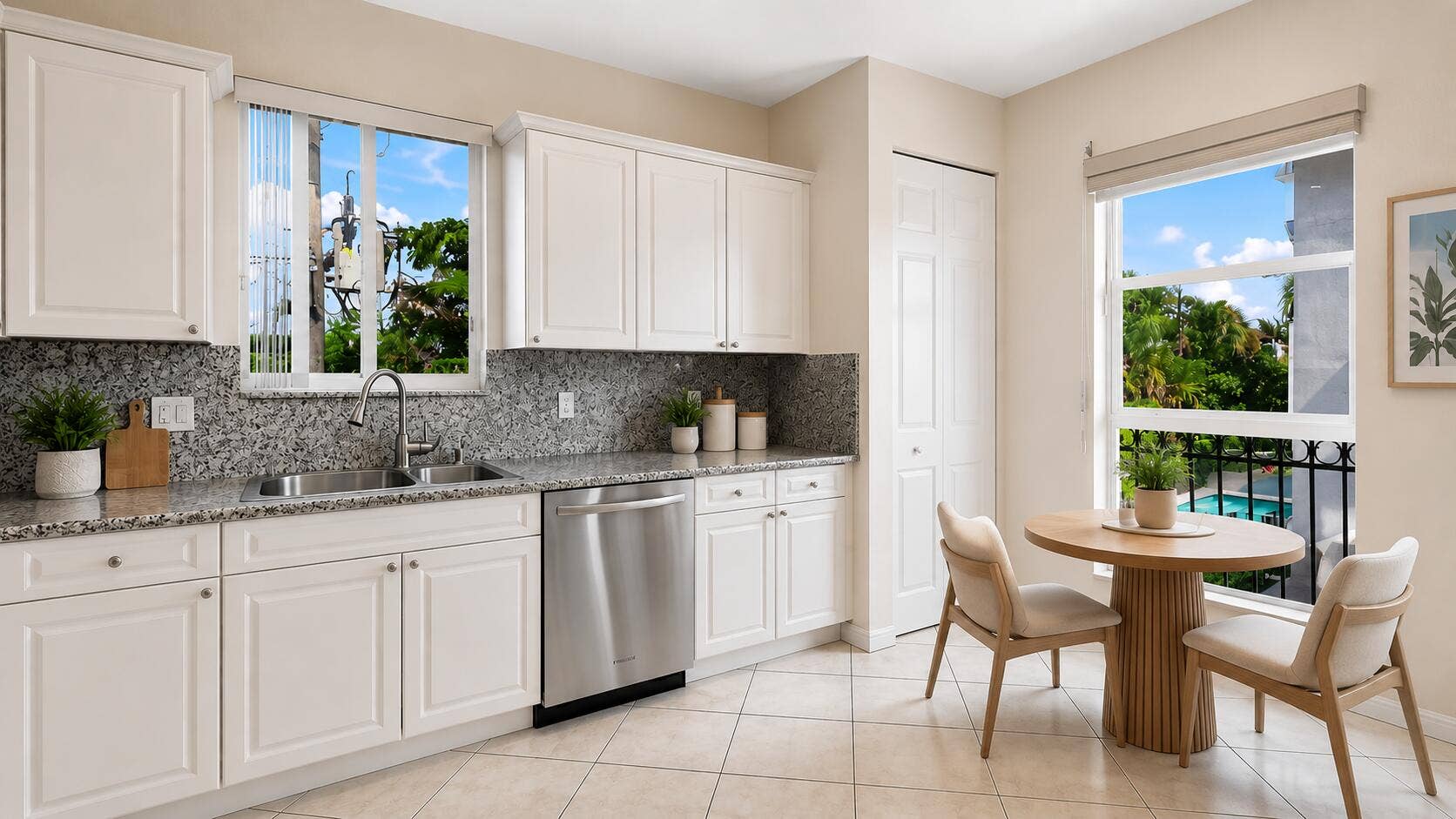 4619 Poinciana Street, #7A, Lauderdale By The Sea, FL 33308 VIRTUALLY STAGED BREAKFAST NOOK AREA