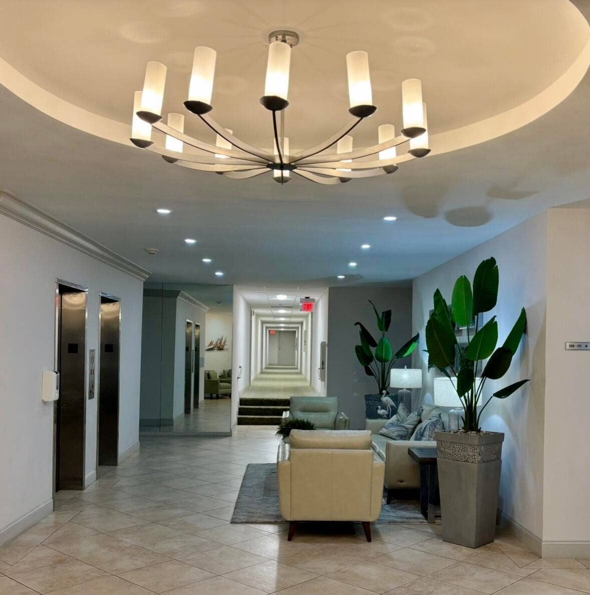Comfortable lobby seating area