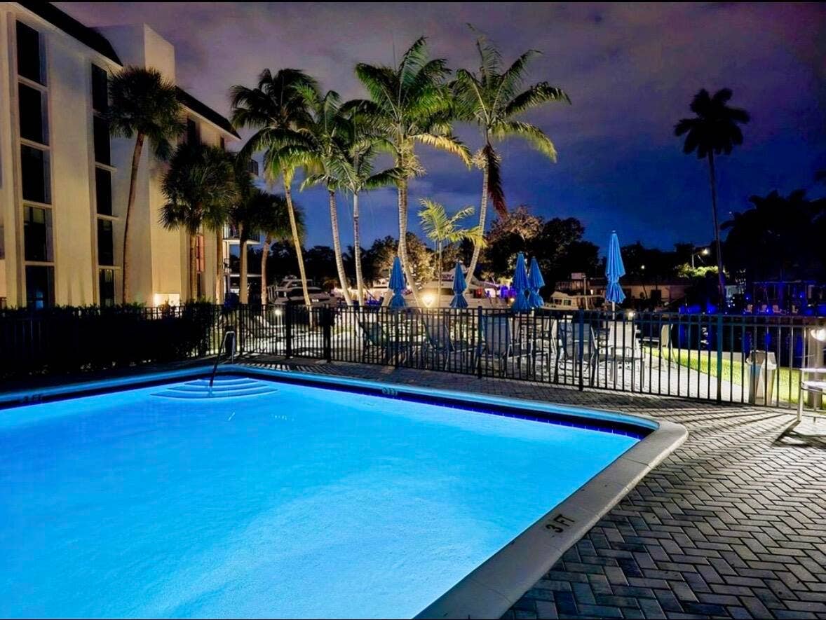 Three heated community pools