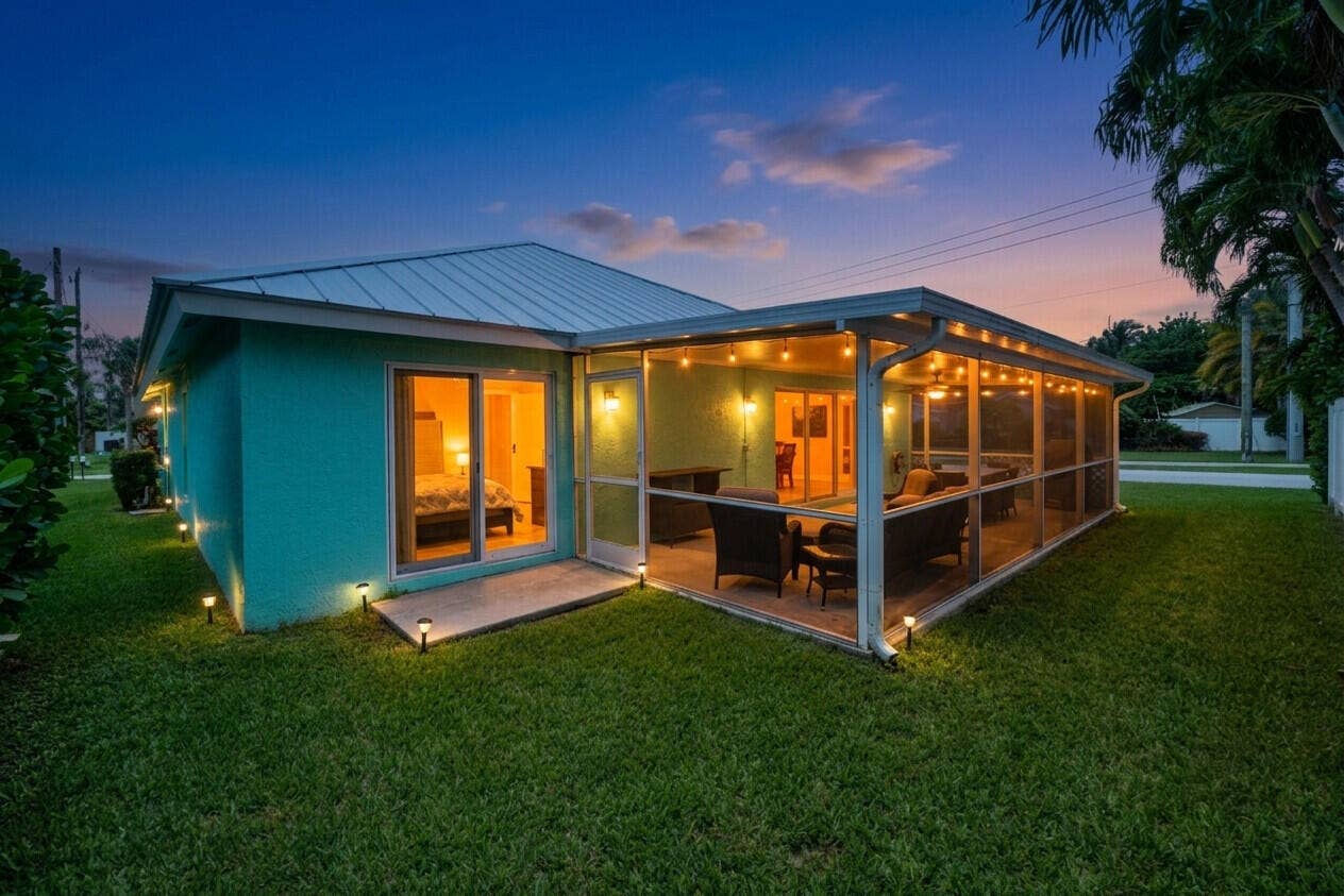6371 DANIA Street, Jupiter, FL 33458 Back Exterior at Twilight
