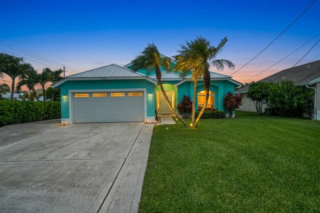6371 DANIA Street, Jupiter, FL 33458 Front Exterior at Twilight