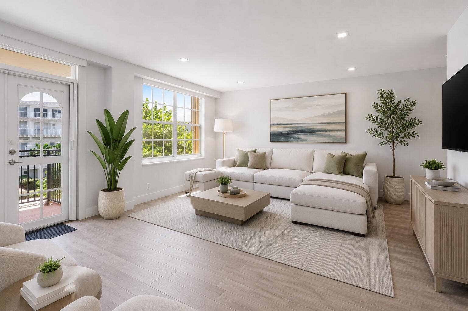 3475 S Ocean Boulevard, #2020, Palm Beach, FL 33480 Virtually Staged Living Room
