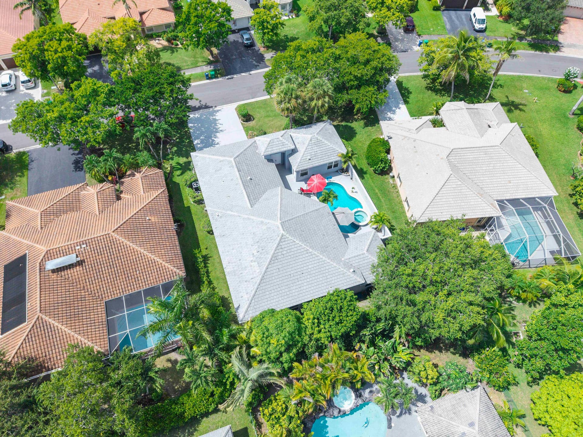 4862 Kensington Circle, Coral Springs, FL 33076 Aerial View of Home with Courtyard
