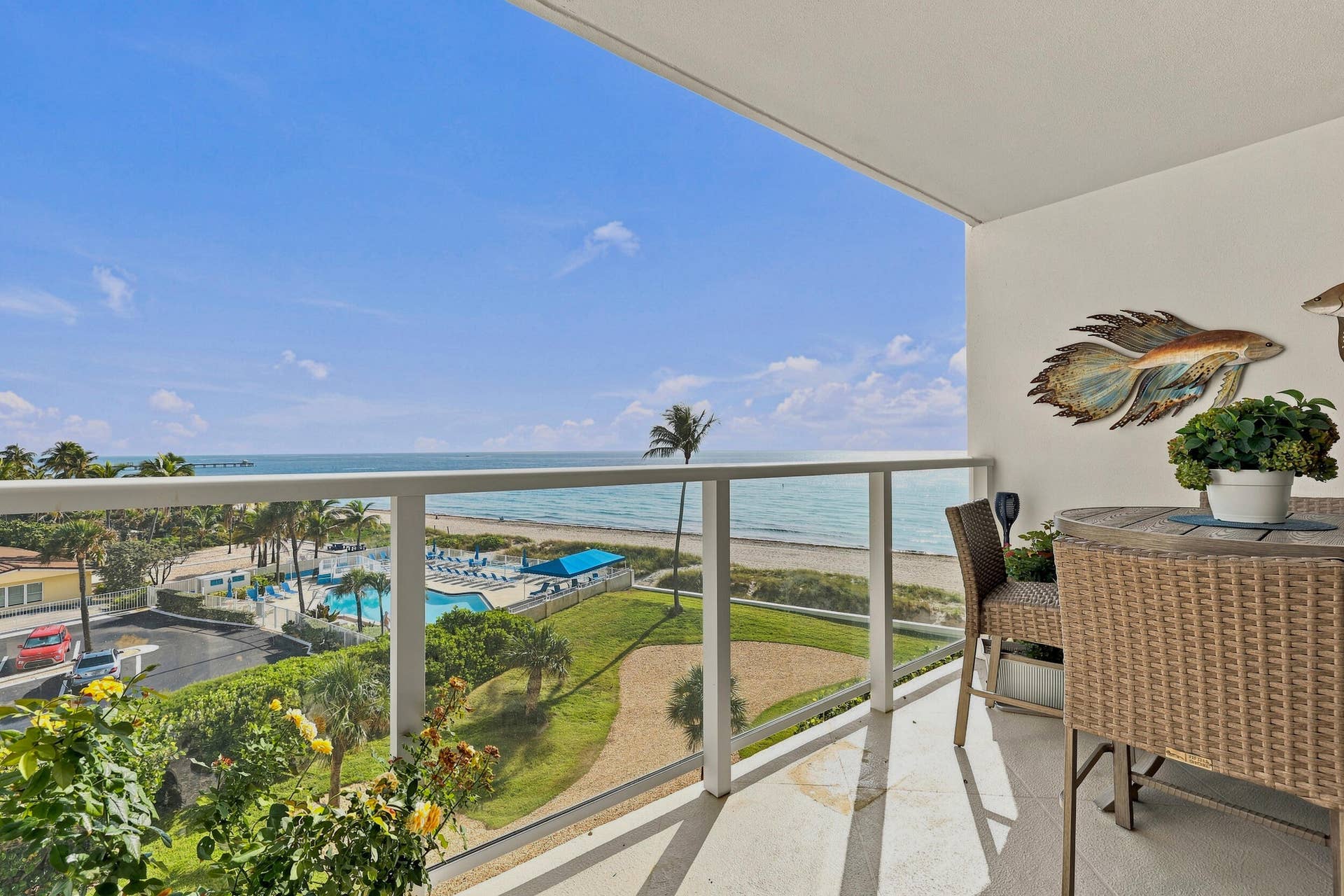 3900 N Ocean Drive, #4B, Lauderdale By The Sea, FL 33308 Direct east ocean balcony view