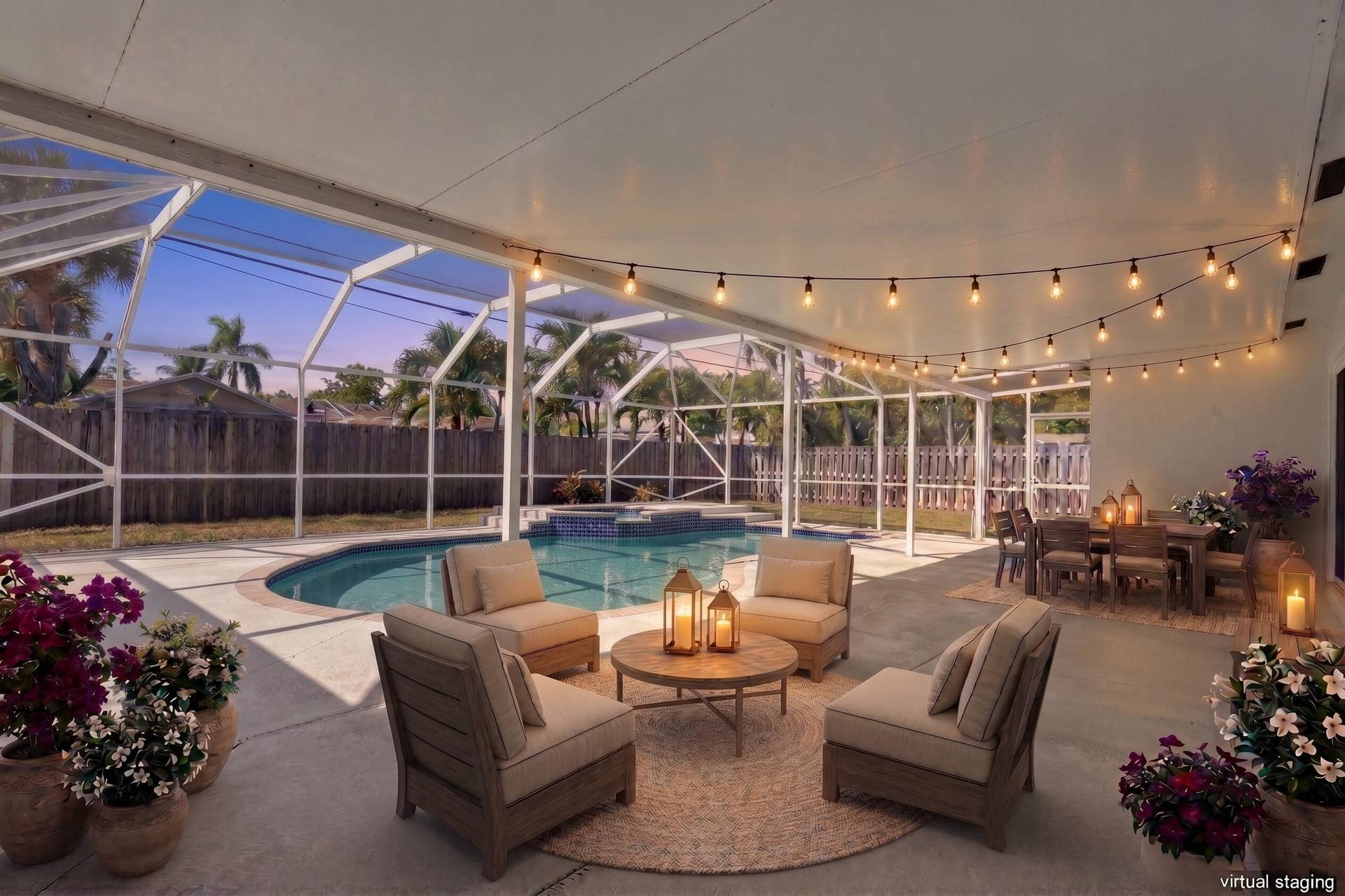 1400 NE 42nd Court, Oakland Park, FL 33334 Patio at dusk v2