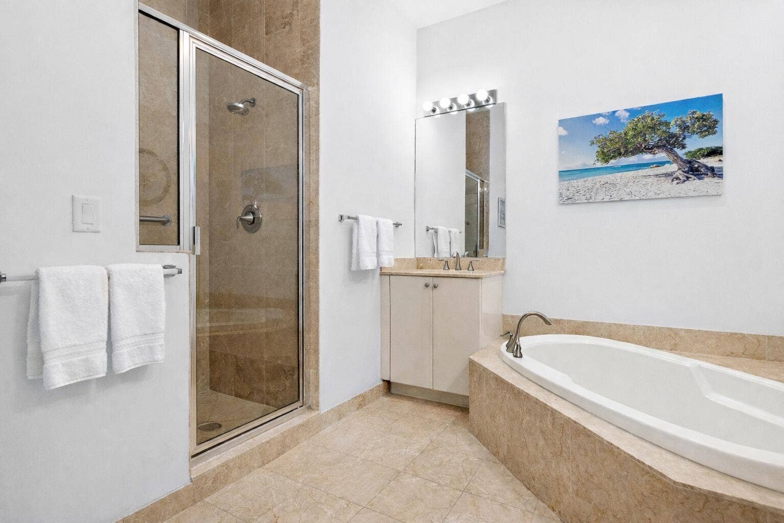 Primary Bathroom w Separate Tub & Shower