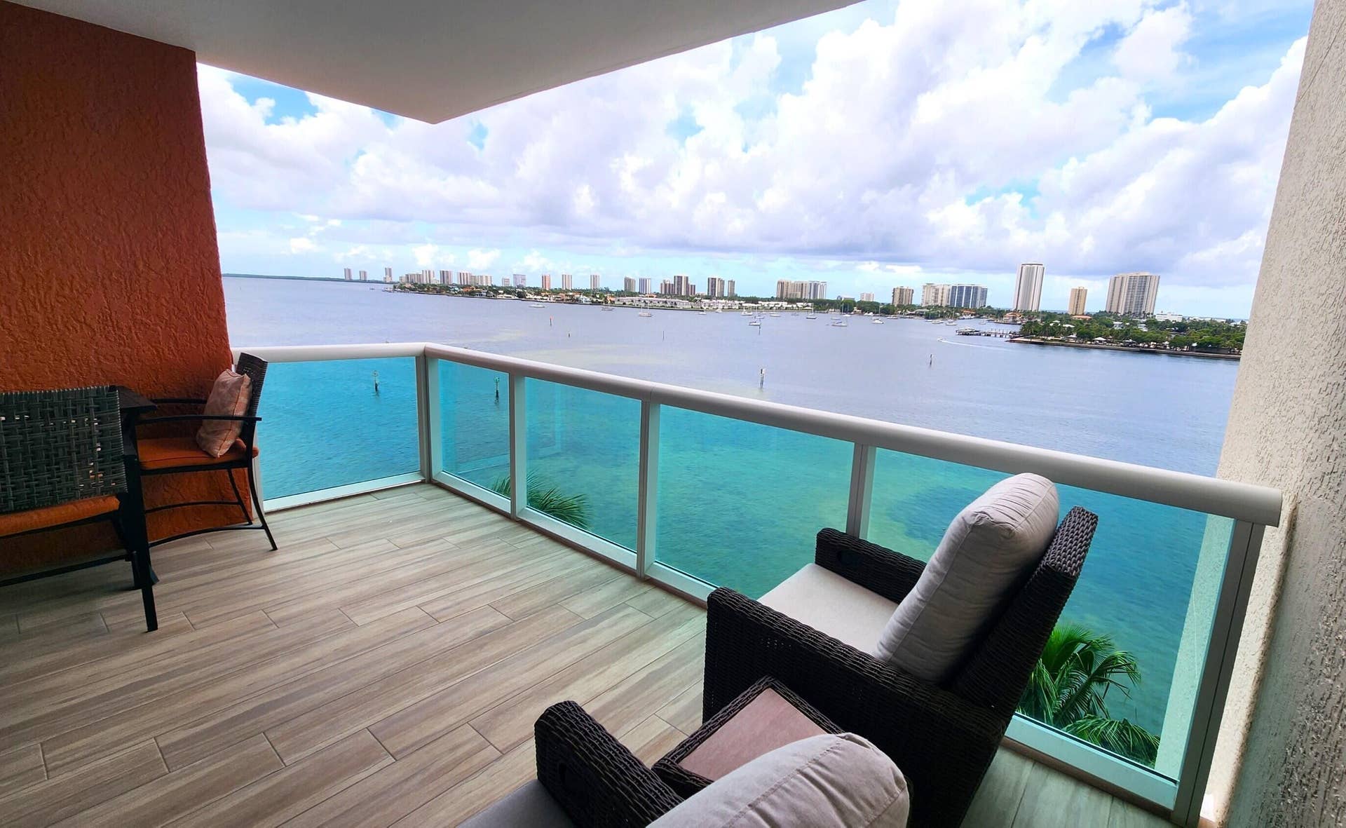 2640 Lake Shore Drive, #711, Riviera Beach, FL 33404 Tiled Patio with Expansive Water Views