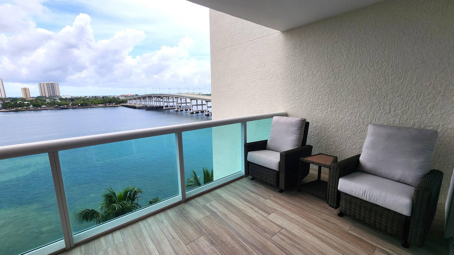 2640 Lake Shore Drive, #711, Riviera Beach, FL 33404 spacious waterfront balcony