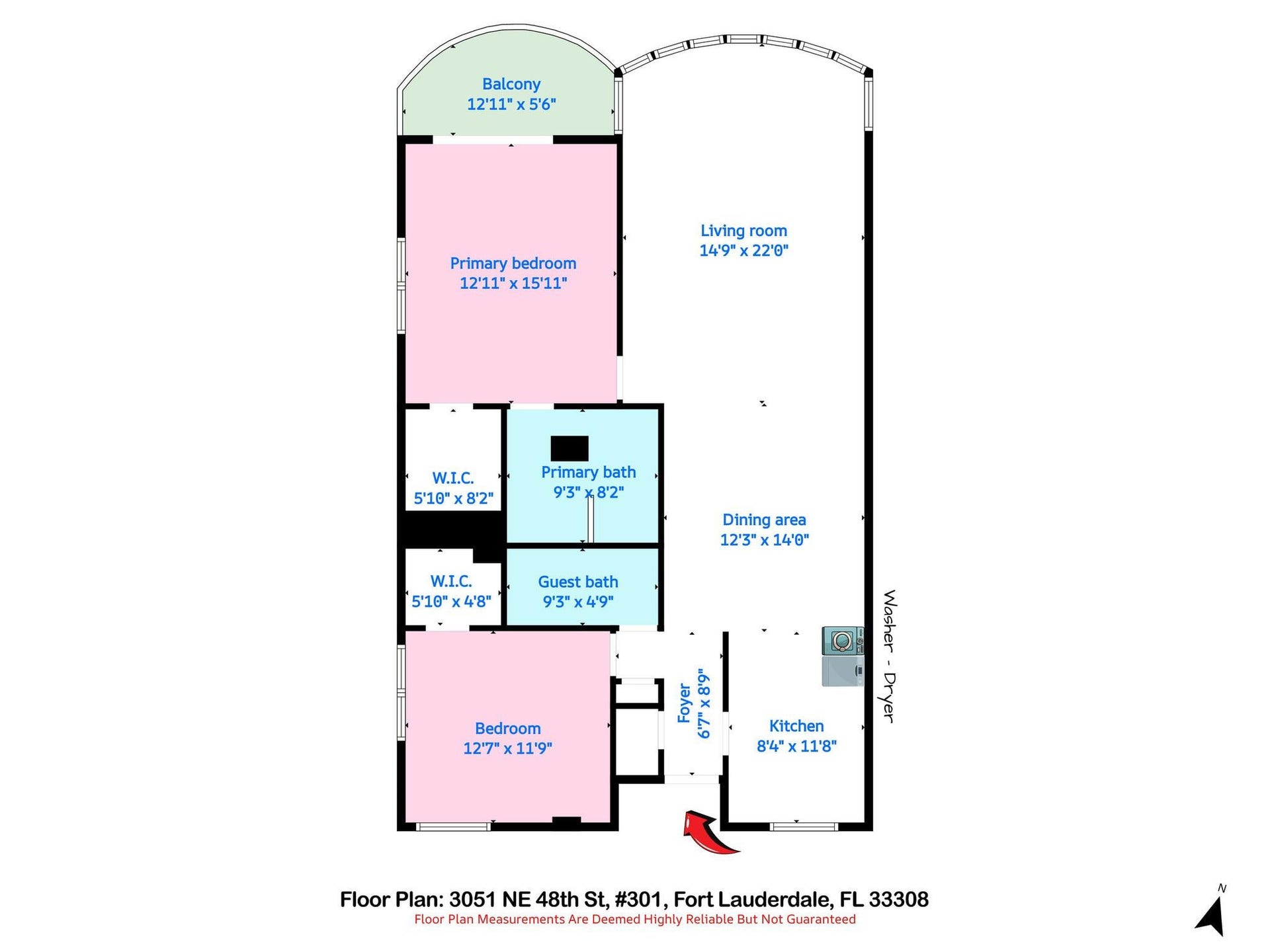 3051 NE 48TH Street, #301, Fort Lauderdale, Fort Lauderdale, FL 33308 Floor plan