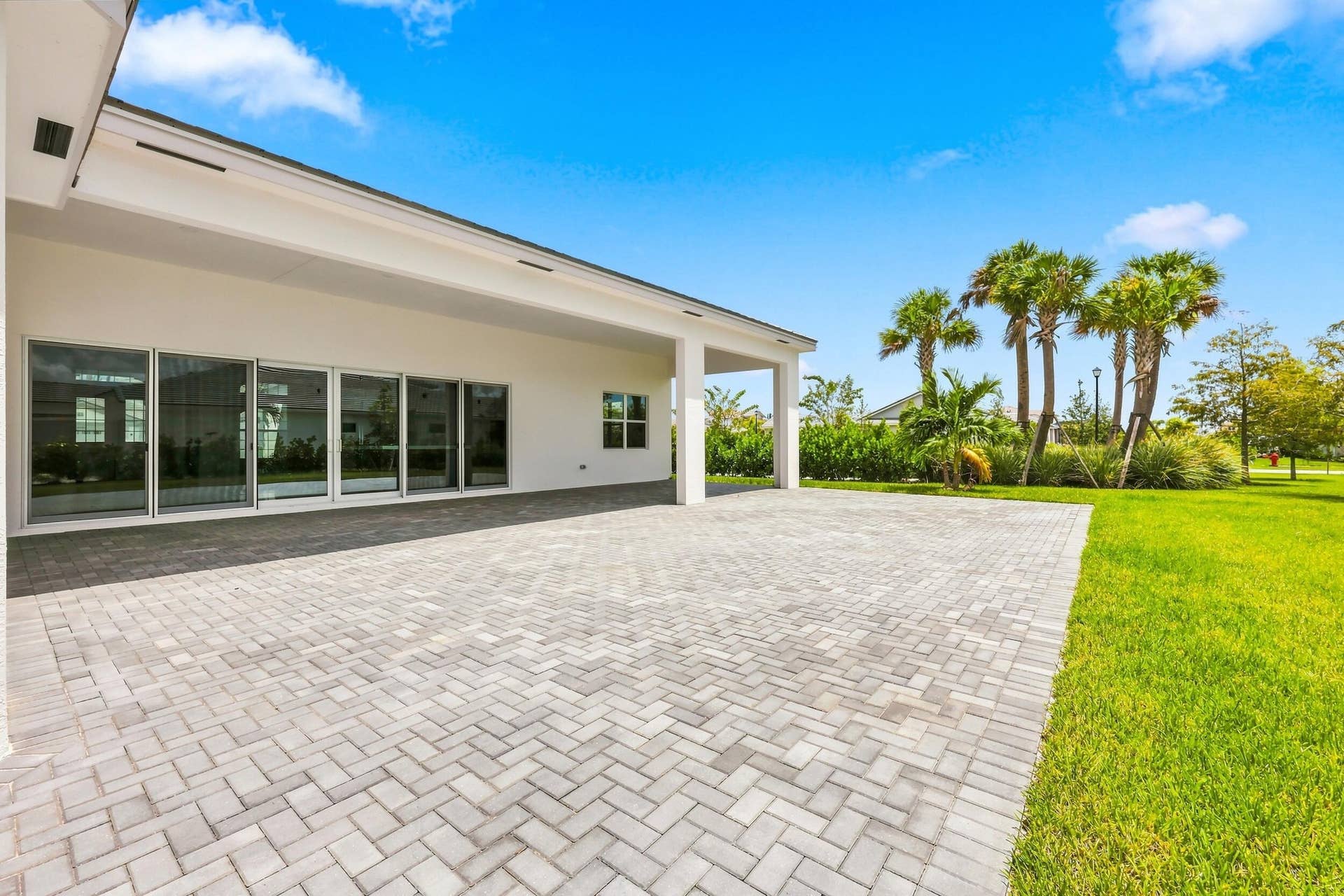 Covered Patio with extended pavers