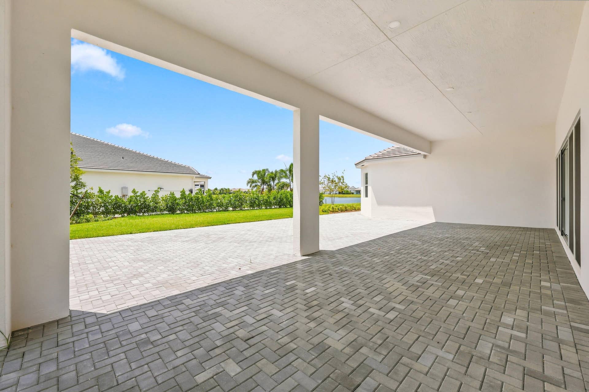 Covered Patio with extended pavers