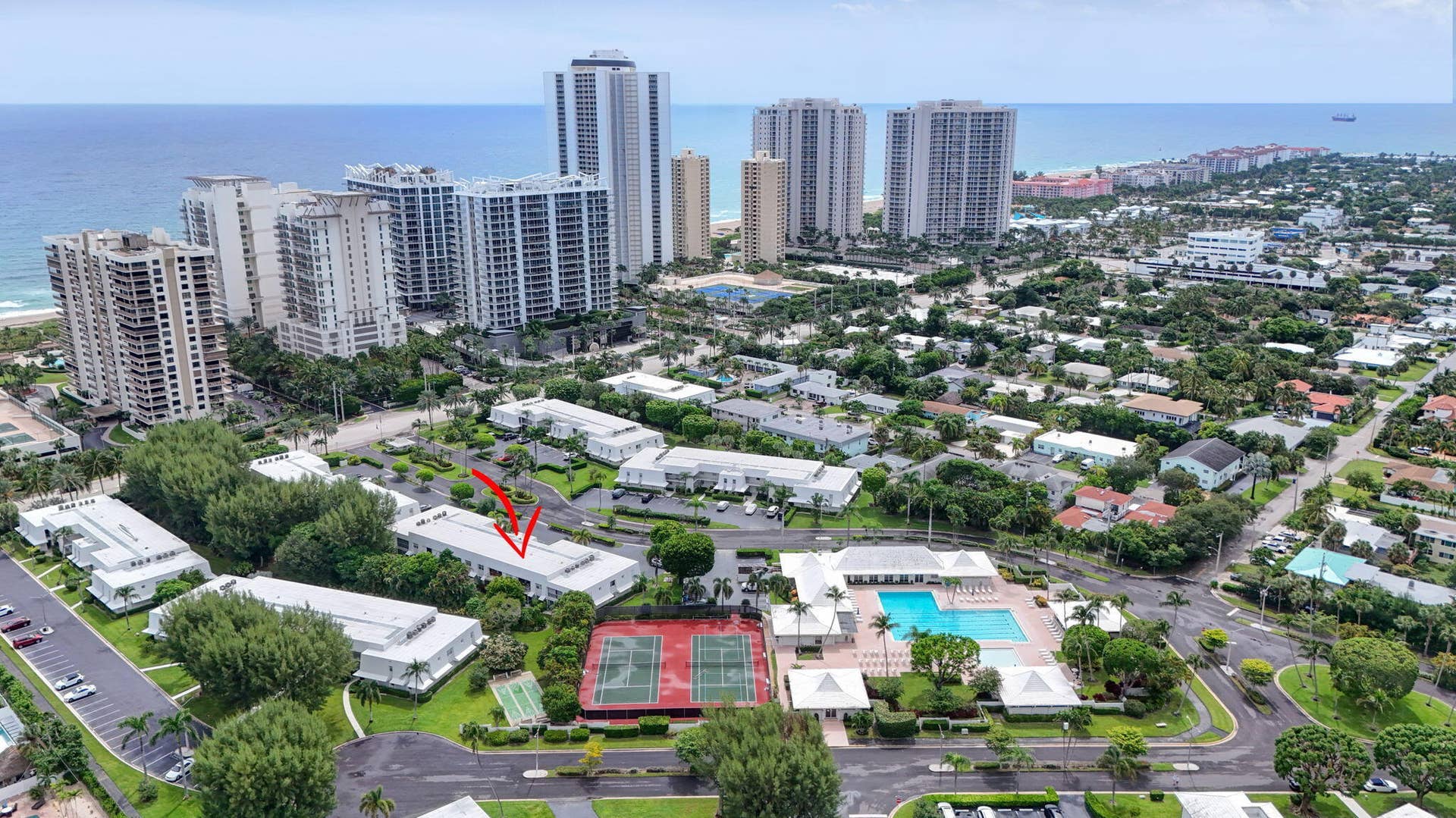 1251 Sugar Sands Boulevard, #124, Singer Island, FL 33404 Aerial Location View with Pool Tennis an