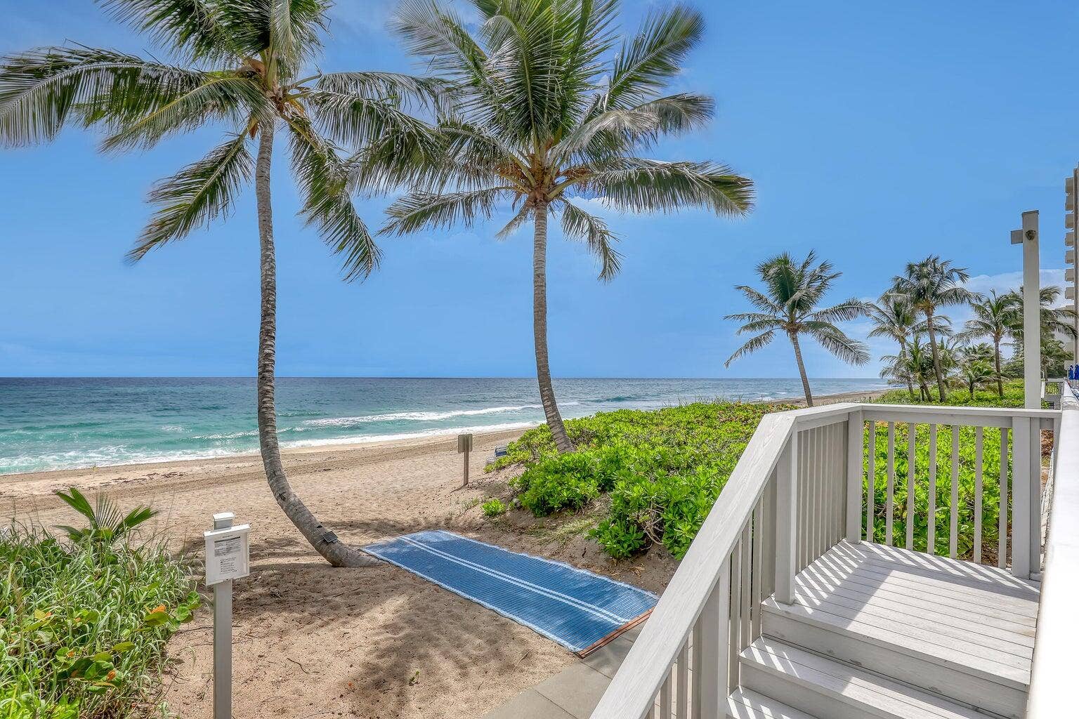 3221 S Ocean Boulevard, #704, Highland Beach, FL 33487 Beach Entrance from the North Pool